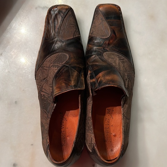 Robert Wayne men’s leather shoes; stylish and exotic; multi-colored rustic/black - Picture 5 of 8